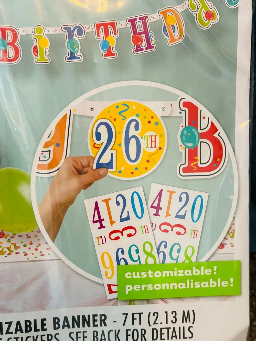 Unique Customizable 'Happy Birthday' Banner in Multi-Color